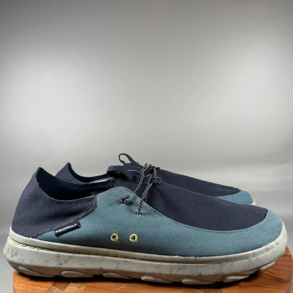 Merrell Mens J004897 Canvas‎ Slip On Loafers Navy Blue Slate Blue Size 15